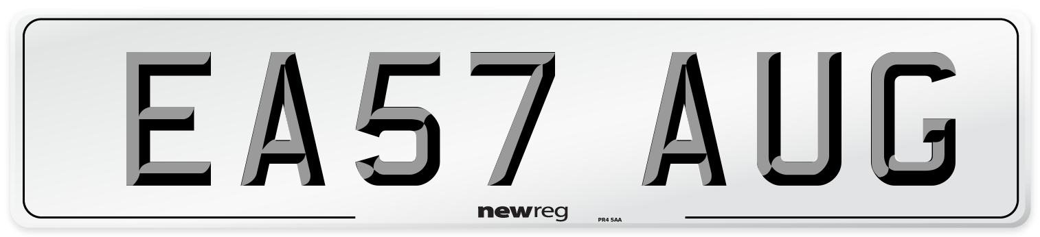 EA57 AUG Number Plate from New Reg
